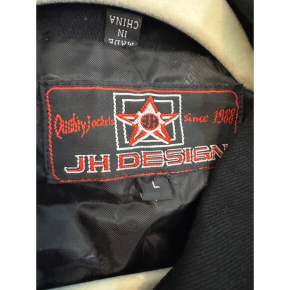Vintage JH Design Black M&Ms Racing Jacket Large 100% Cotton Outer Shell NASCAR - Picture 4 of 4